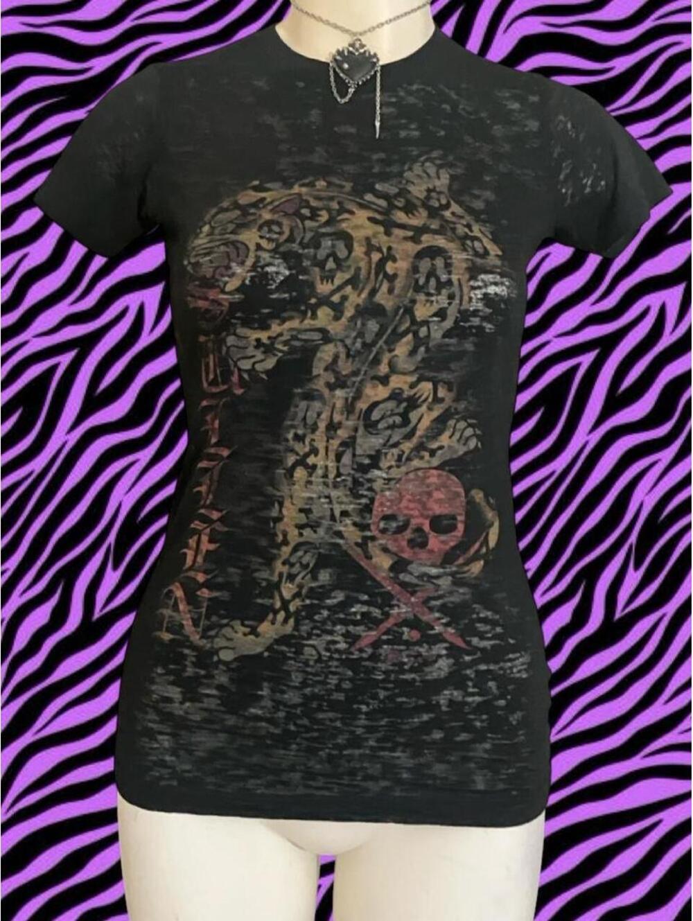 Y2K Sullen Angels style jaguar with skull and crossbones spots!